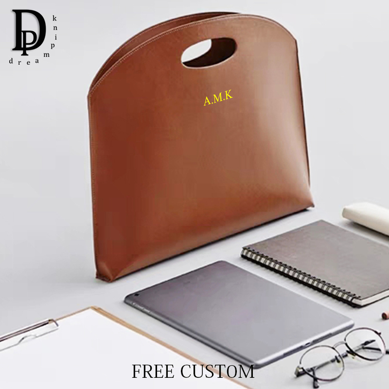 Briefcase Leather Slim - Borsa per laptop con iniziali personalizzate