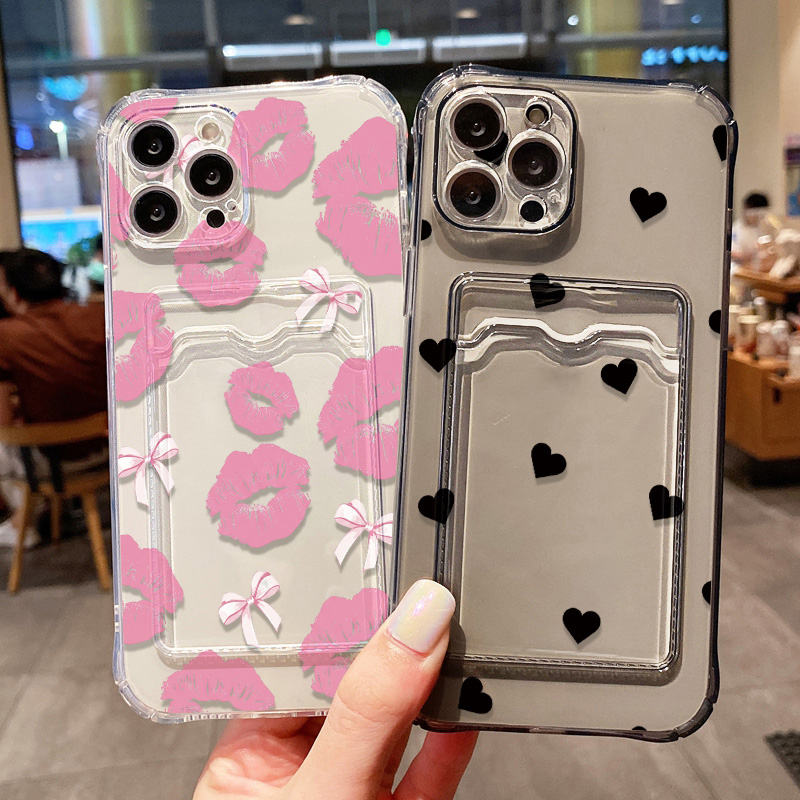 Luxury Bags Photos - Custodia Trasparente per iPhone con Porta