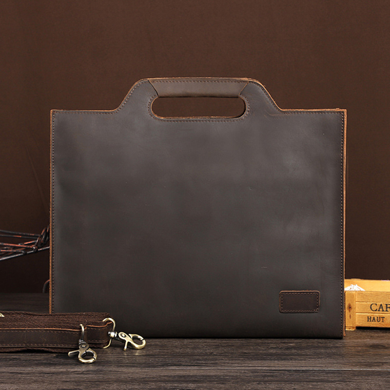 Cartella nera in pelle spessa  - Briefcase Leather Slim recensione e prezzo